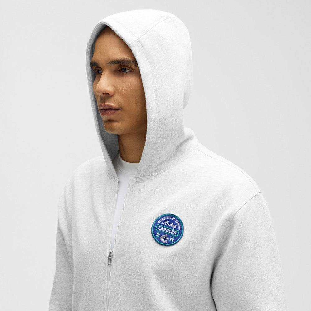Vancouver Canucks lululemon Steady State Full-Zip Hoodie - Heathered Core Ultra Light Grey - NHL 203170200