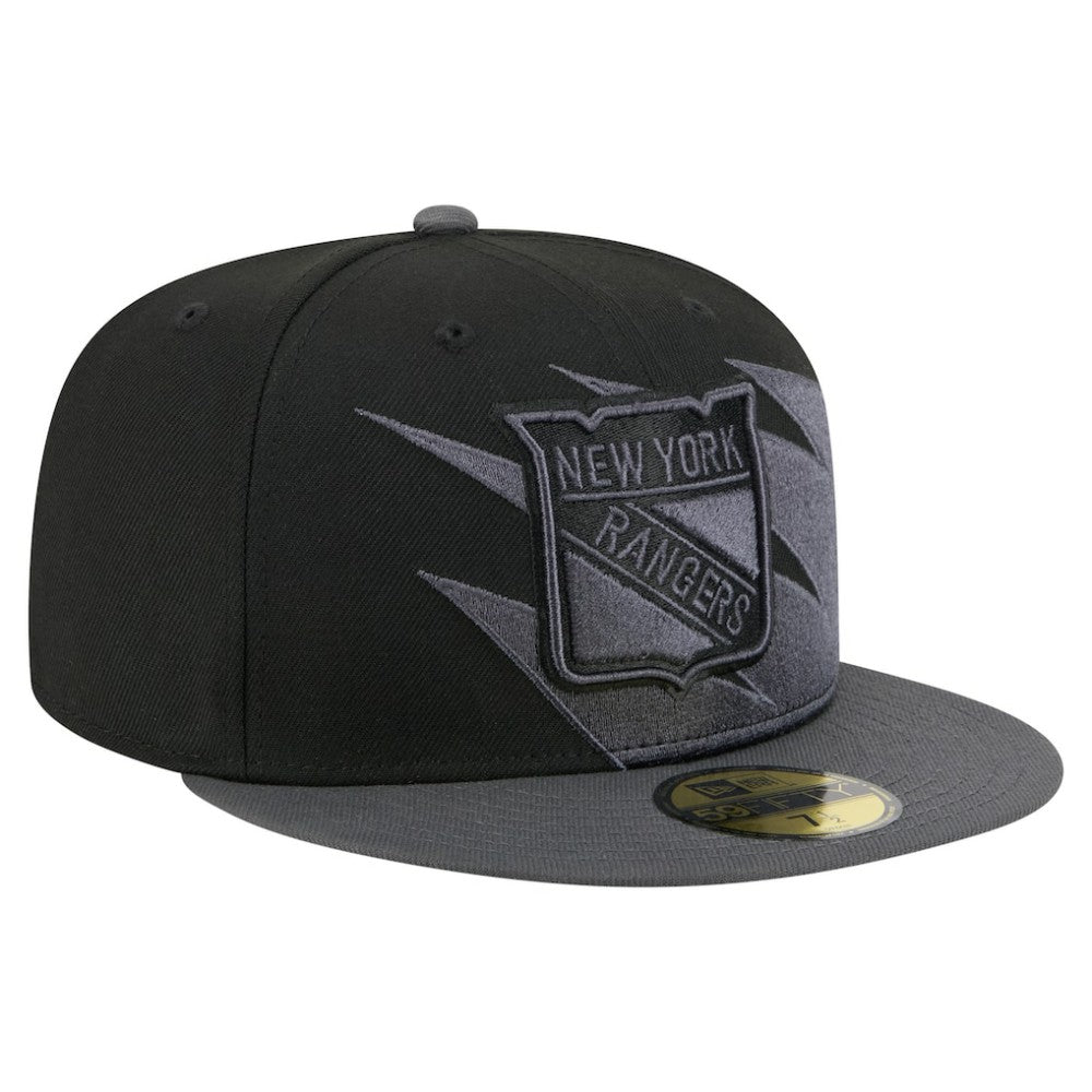 New York Rangers New Era Spikes 59FIFTY Fitted Hat - Black - NHL 203170278