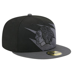 Chicago Blackhawks New Era Spikes 59FIFTY Fitted Hat - Black - NHL 203170279
