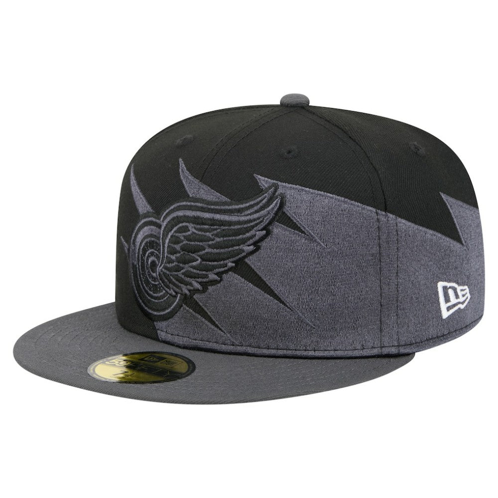 Detroit Red Wings New Era Spikes 59FIFTY Fitted Hat - Black - NHL 203170280