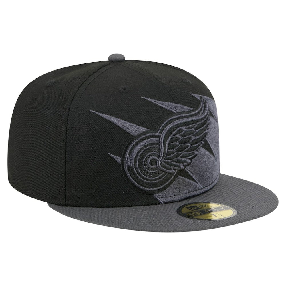 Detroit Red Wings New Era Spikes 59FIFTY Fitted Hat - Black - NHL 203170280