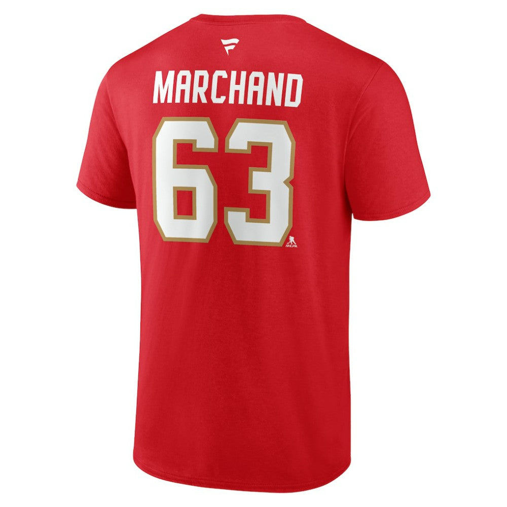 Brad Marchand Florida Panthers Fanatics Authentic Stack Name & Number T-Shirt - Red - NHL 203171121