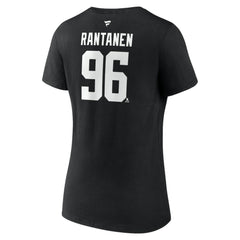 Mikko Rantanen Dallas Stars Fanatics Women's Authentic Stack Name & Number V-Neck T-Shirt - Black - NHL 203171125
