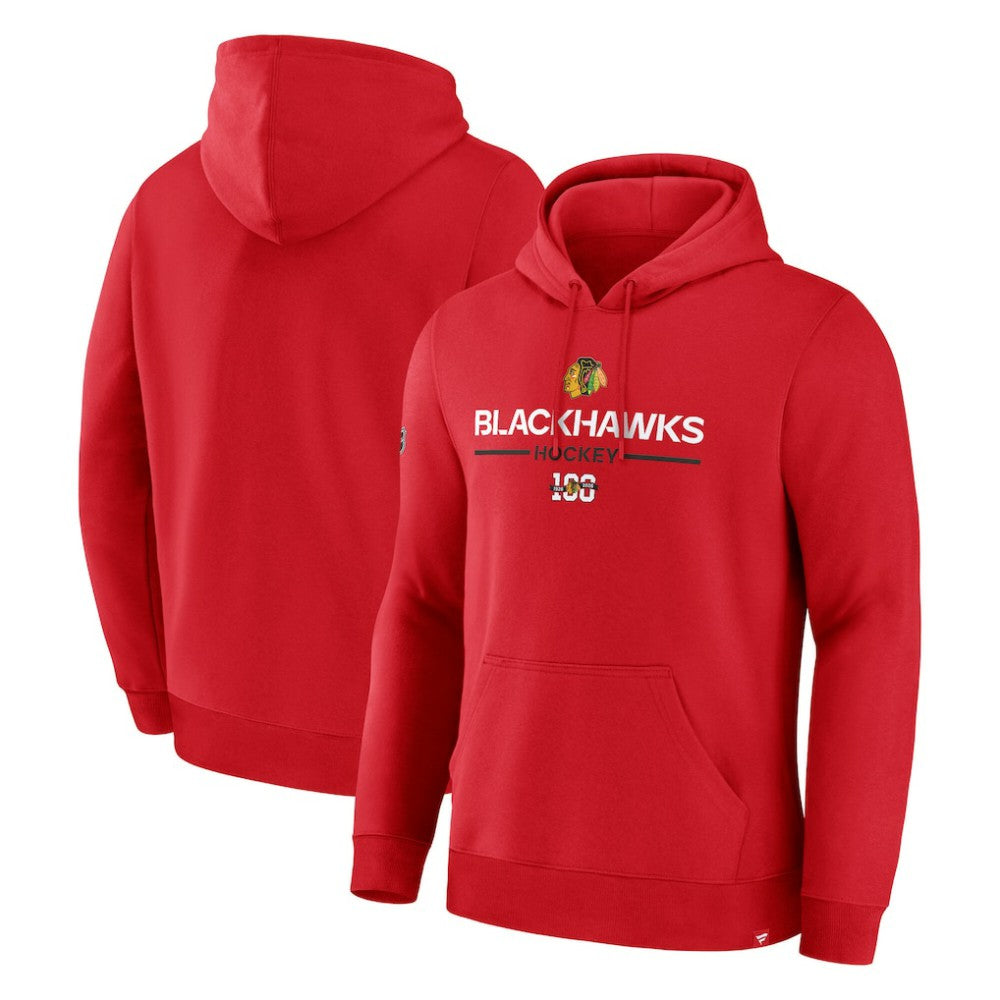Chicago Blackhawks Fanatics Centennial Fleece Pullover Hoodie - Red - NHL 203171194