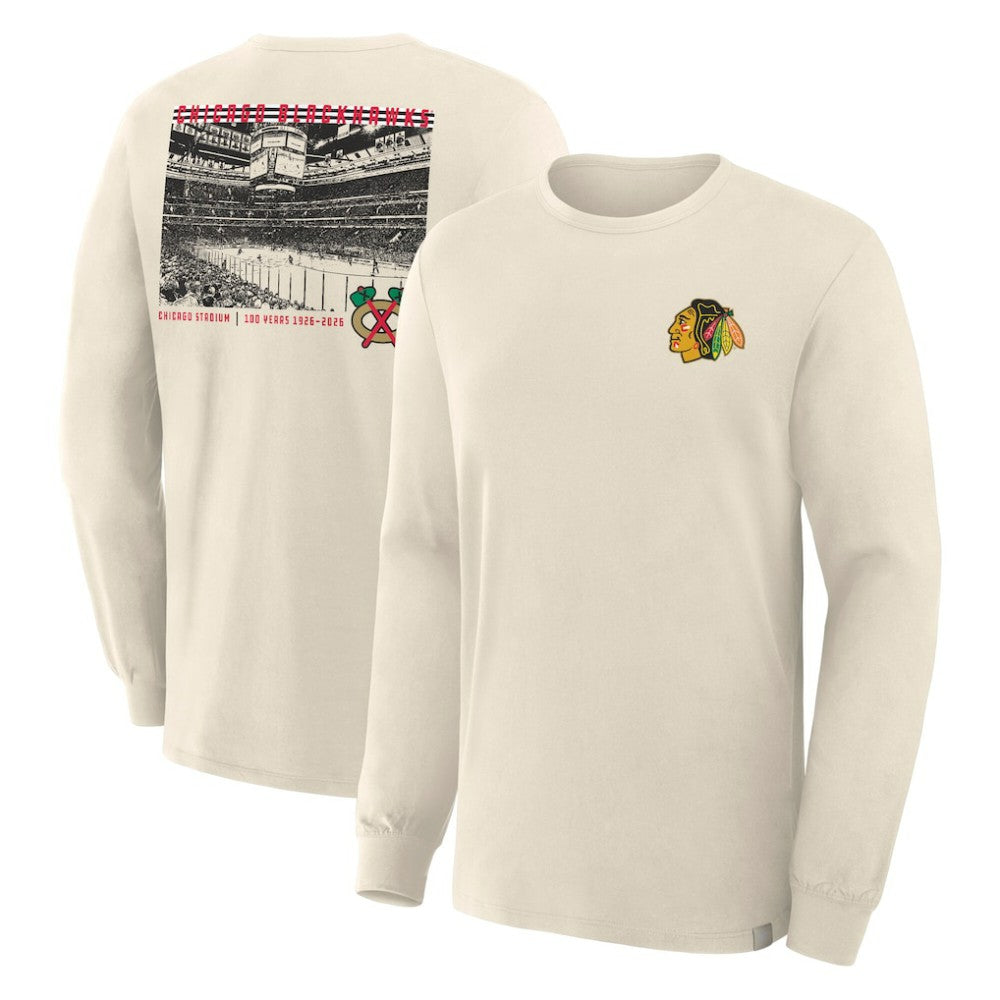 Chicago Blackhawks Fanatics Centennial Legacy Long Sleeve T-Shirt - Beige - NHL 203171263