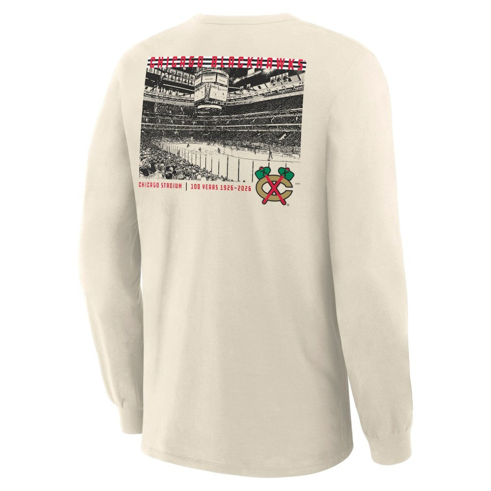 Chicago Blackhawks Fanatics Centennial Legacy Long Sleeve T-Shirt - Beige - NHL 203171263