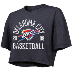 Oklahoma City Thunder Majestic Threads Women's Boxy Crop Top Navy