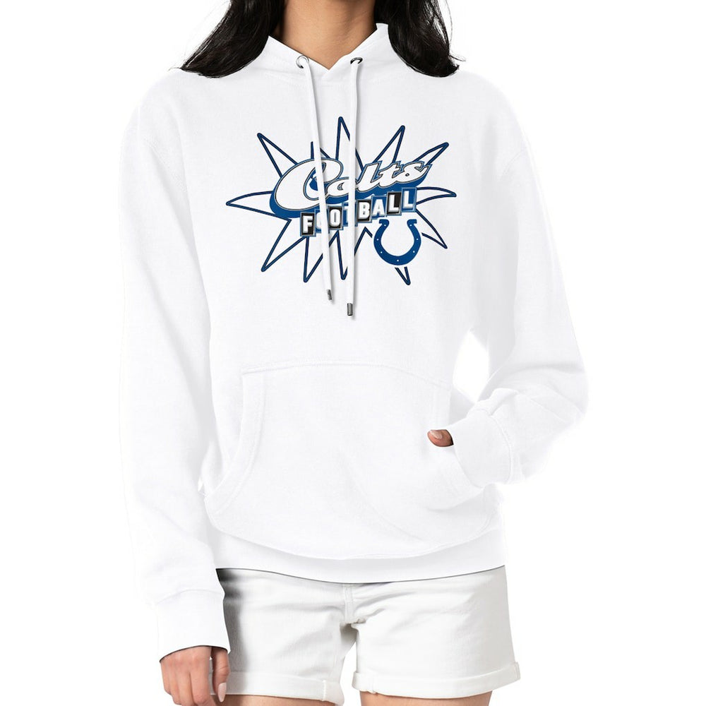 Indianapolis Colts Starter Women's Drive-In Sign Pullover Hoodie White