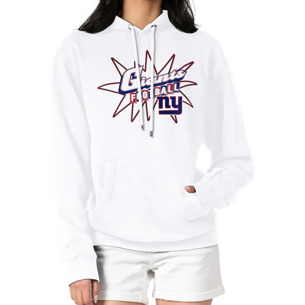 New York Giants Starter Women's Drive-In Sign Pullover Hoodie White