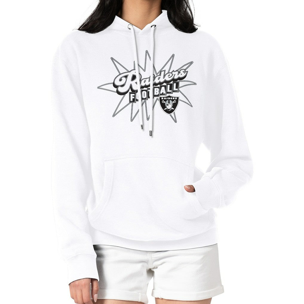 Las Vegas Raiders Starter Women's Drive-In Sign Pullover Hoodie White
