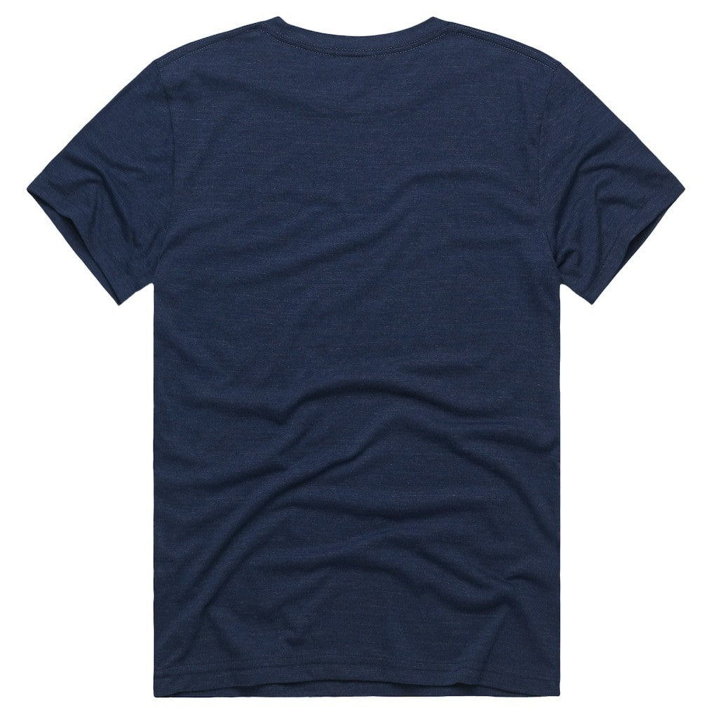 Indiana Pacers Homage Unisex The "1-1414" Comeback Record Tri-Blend T-Shirt Navy