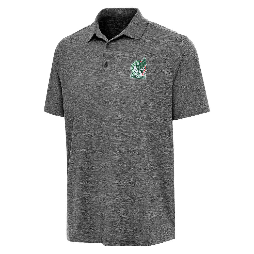 Mexico National Team Antigua Triple Shot Polo Heather Black