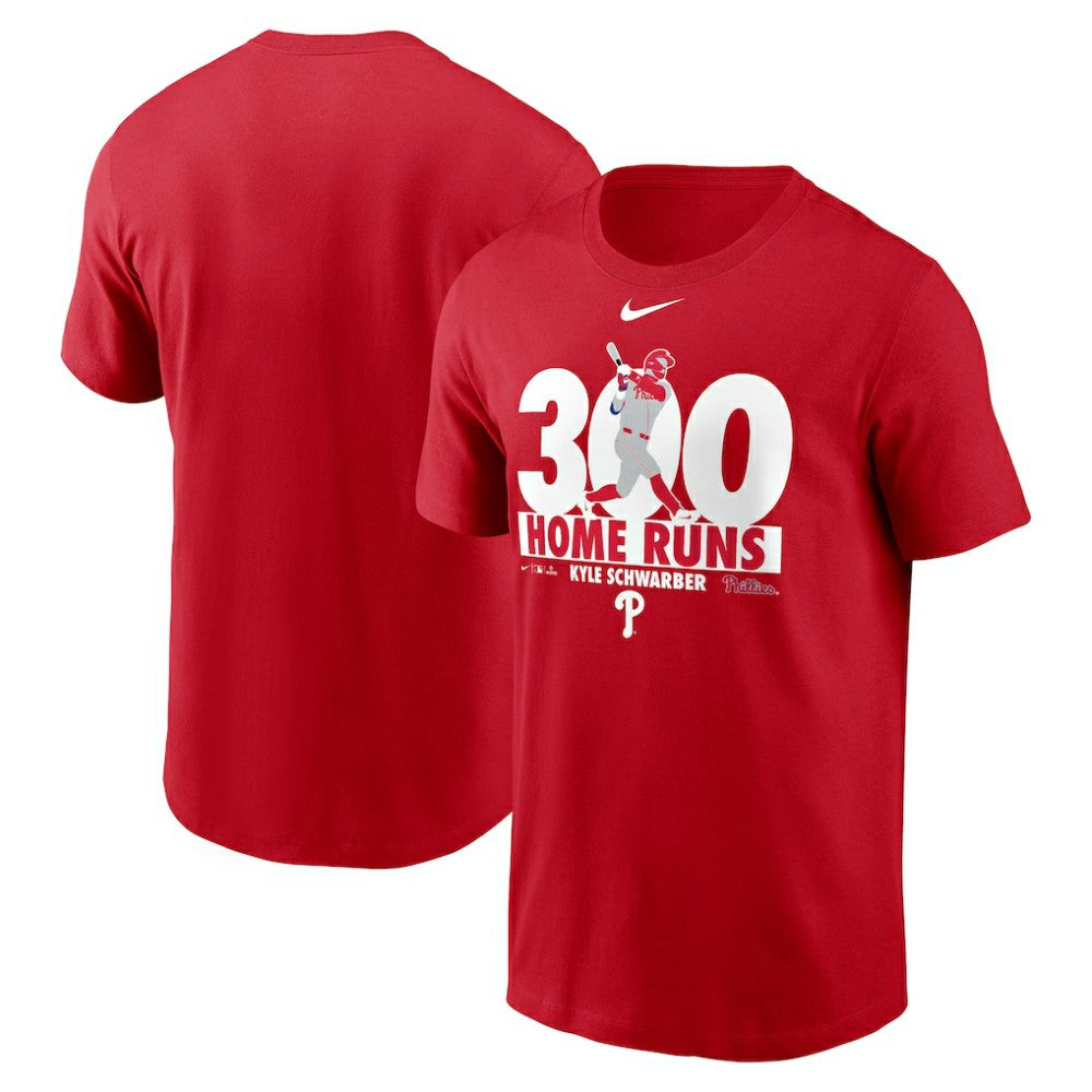 Kyle Schwarber Philadelphia Phillies Nike 300 Home Runs Milestone T-Shirt - Red - Nike Sale