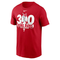 Kyle Schwarber Philadelphia Phillies Nike 300 Home Runs Milestone T-Shirt - Red - Nike Sale