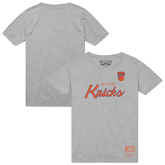 New York Knicks Big & Tall Hardwood Classics Vintage Wordmark T-Shirt Heather Gray | Mitchell & Ness Lifestyle