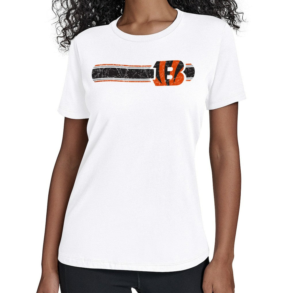Cincinnati Bengals Starter Women's Team Stripe T-Shirt White