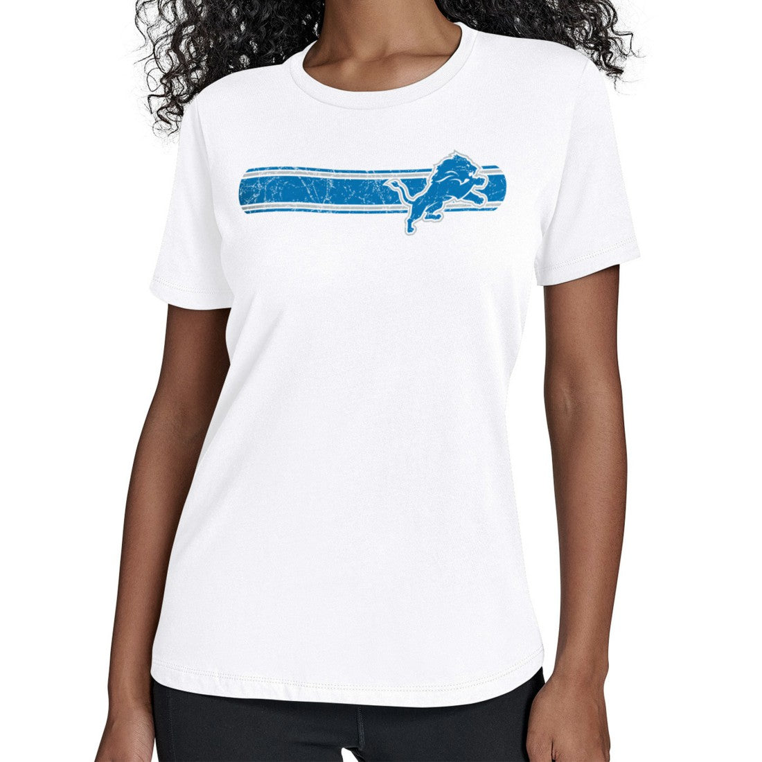 Detroit Lions Starter Women's Team Stripe T-Shirt White