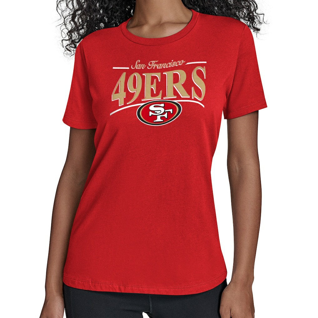 San Francisco 49ers Starter Women's Arch Stripe T-Shirt Scarlet