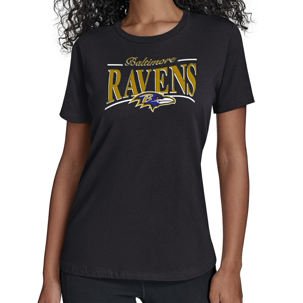 Baltimore Ravens Starter Women's Arch Stripe T-Shirt Black