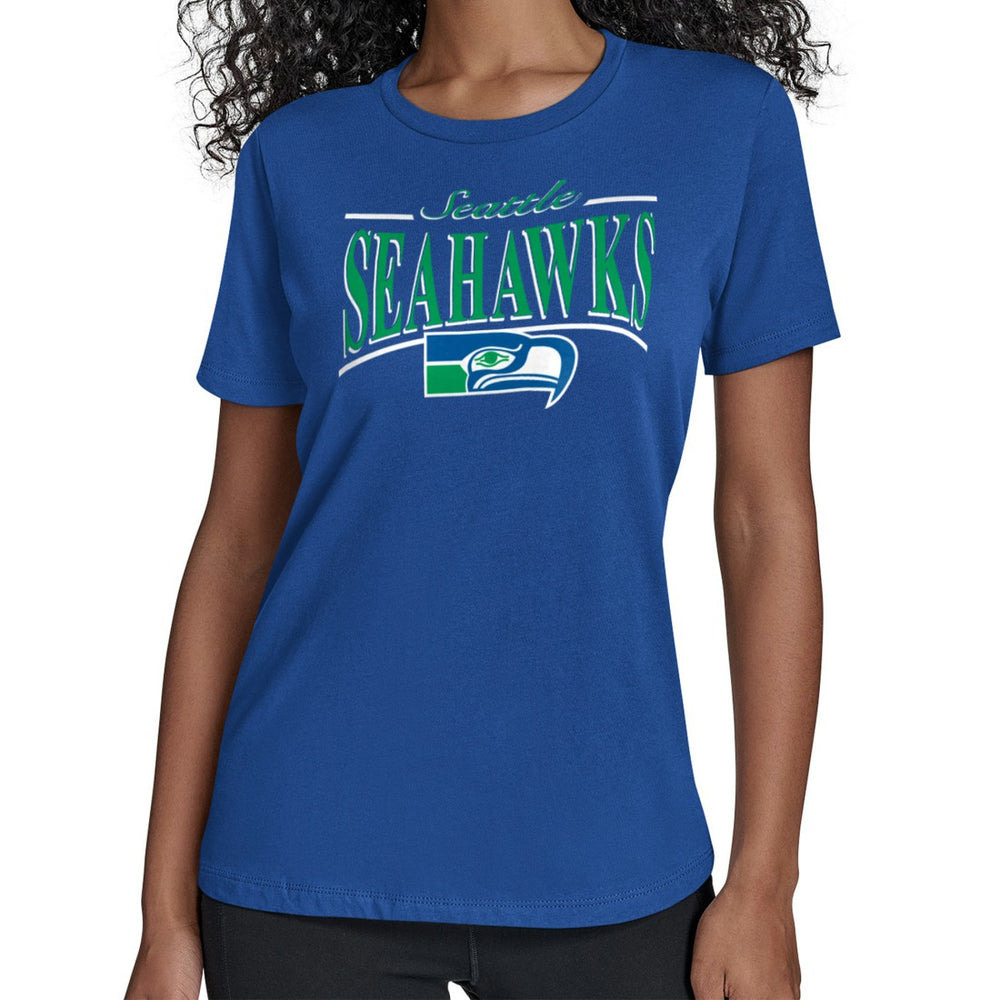 Seattle Seahawks Starter Women's Throwback Arch Stripe T-Shirt Royal