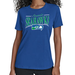 Seattle Seahawks Starter Women's Throwback Arch Stripe T-Shirt Royal