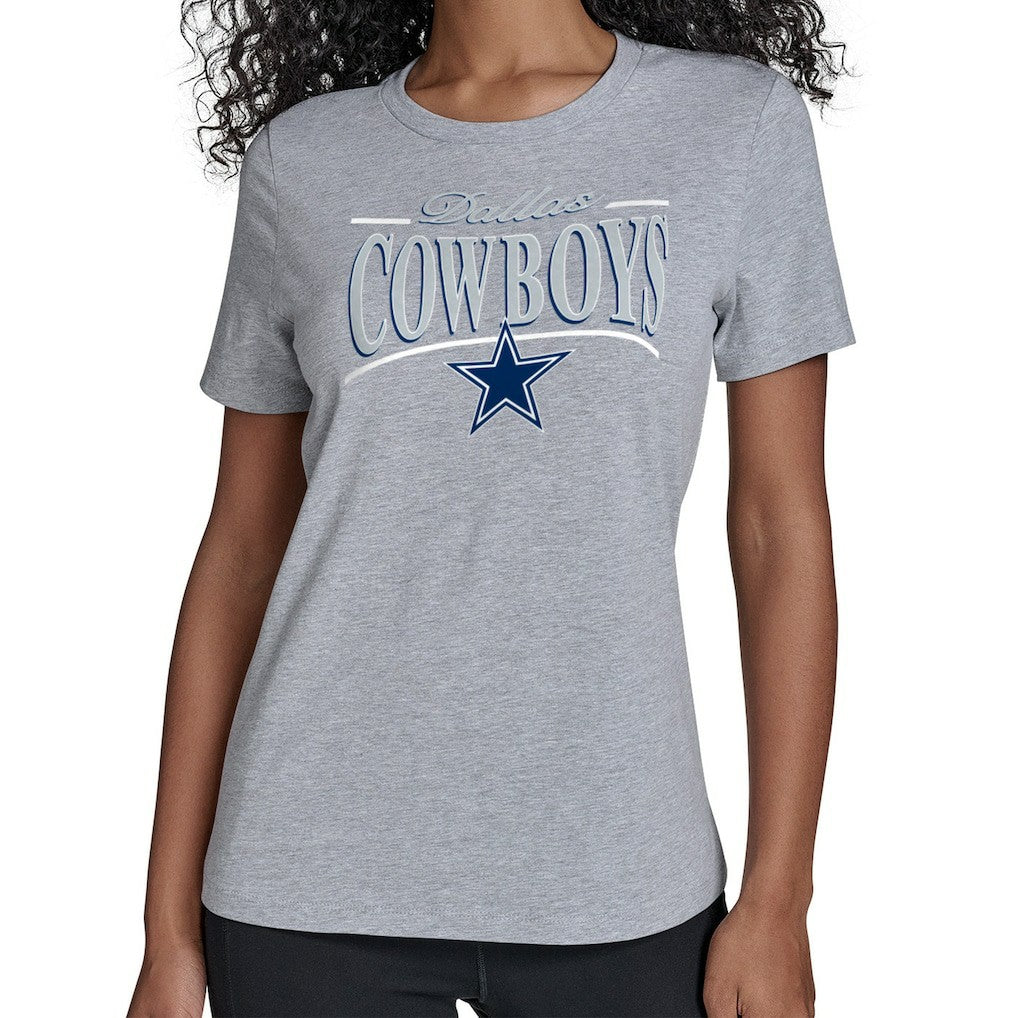Dallas Cowboys Starter Women's Arch Stripe T-Shirt Gray
