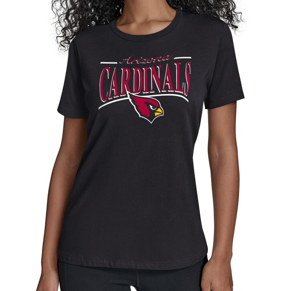 Arizona Cardinals Starter Women's Arch Stripe T-Shirt Black