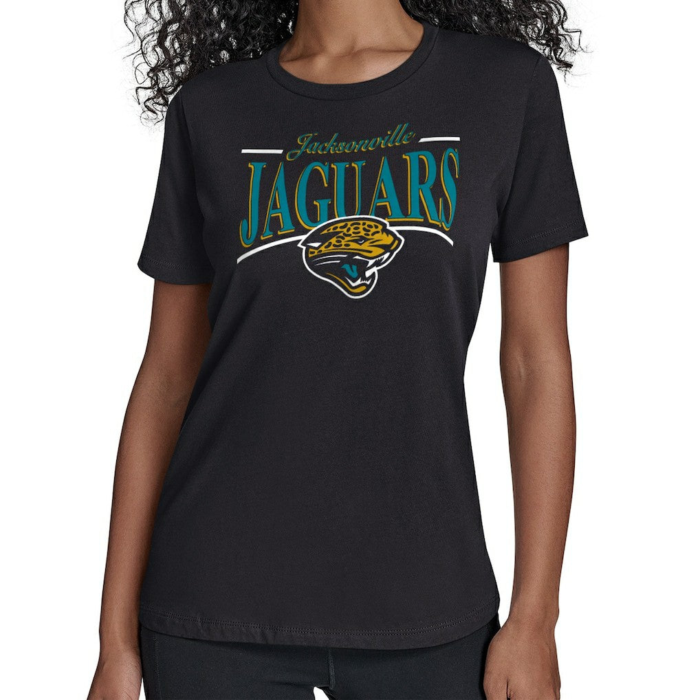 Jacksonville Jaguars Starter Women's Throwback Arch Stripe T-Shirt Black