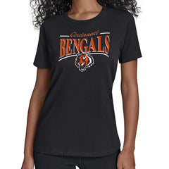 Cincinnati Bengals Starter Women's Arch Stripe T-Shirt Black