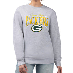 Green Bay Packers Starter Women's Arch Stripe Fleece Pullover Sweatshirt Gray