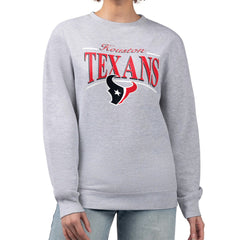 Houston Texans Starter Women's Arch Stripe Fleece Pullover Sweatshirt Gray