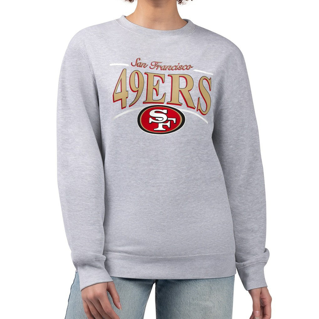 San Francisco 49ers Starter Women's Arch Stripe Fleece Pullover Sweatshirt Gray