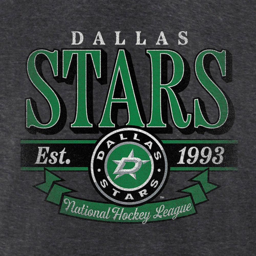 Dallas Stars Women's Retro Banner V-Neck T-Shirt - Charcoal - NHL 203175578