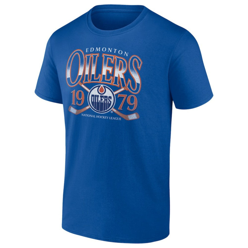 Edmonton Oilers Retro Cross Sticks T-Shirt - Royal - NHL 203175583