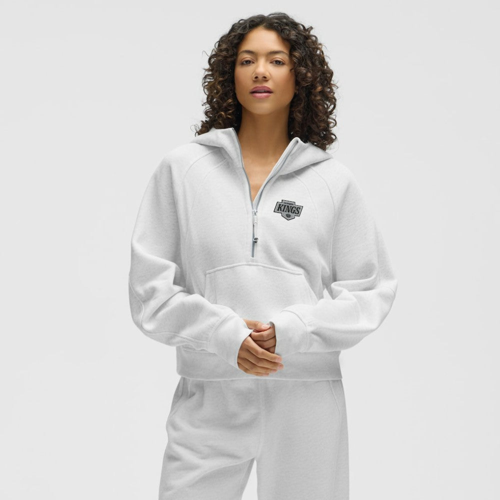 Los Angeles Kings lululemon Women's Scuba Oversized Half-Zip Hoodie - Heathered Core Ultra Light Grey - NHL 203175754