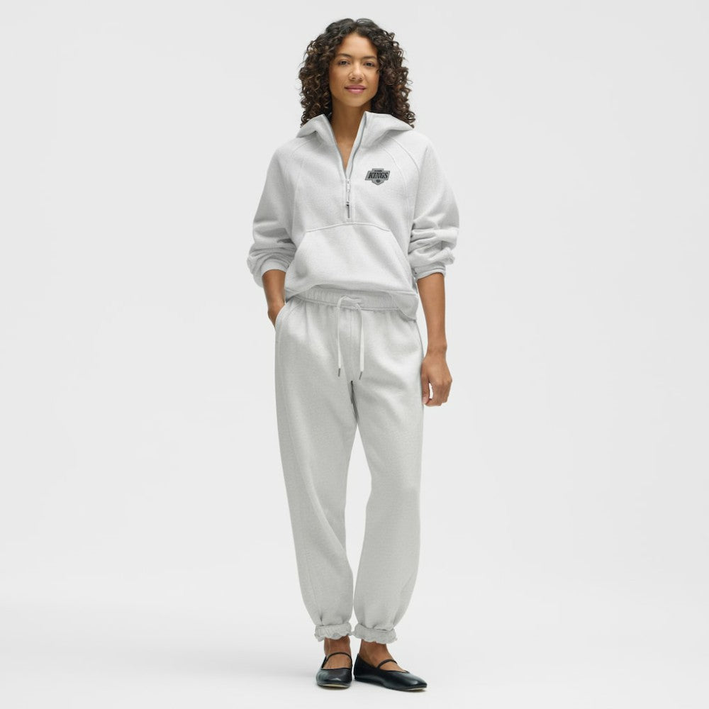 Los Angeles Kings lululemon Women's Scuba Oversized Half-Zip Hoodie - Heathered Core Ultra Light Grey - NHL 203175754