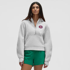 Montreal Canadiens lululemon Women's Scuba Oversized Half-Zip Hoodie - Heathered Core Ultra Light Grey - NHL 203175757