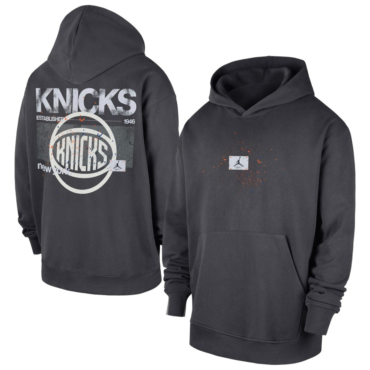 New York Knicks Jordan Brand Statement Jumpman Flight Premiere Hoodie Anthracite