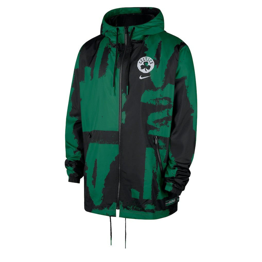 Boston Celtics Courtside Club Premium Woven Full-Zip Hooded Jacket Black/Kelly Green | Nike online