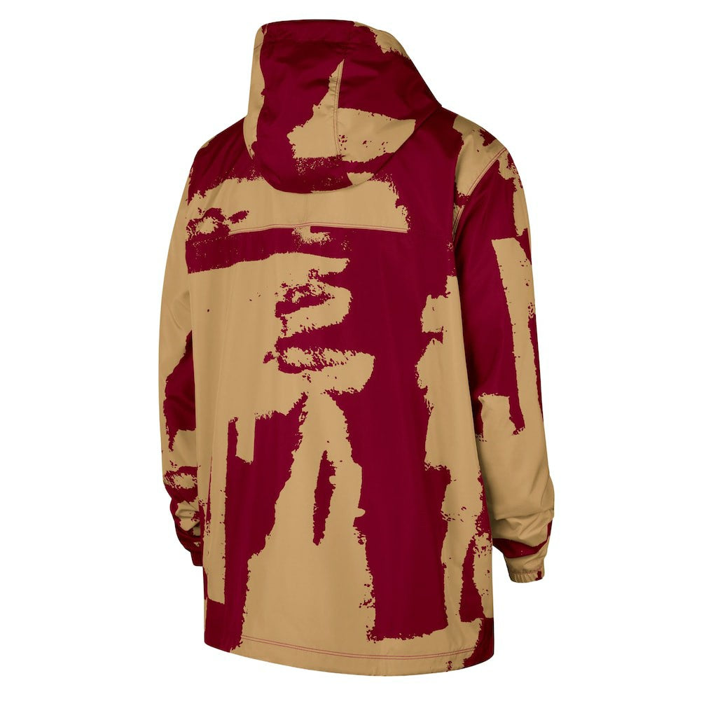 Cleveland Cavaliers Courtside Club Premium Woven Full-Zip Hooded Jacket for sale Wine/Gold | Nike Lifestyle