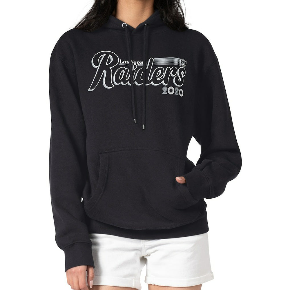 Las Vegas Raiders Starter Women's Groovy Script Pullover Hoodie Black