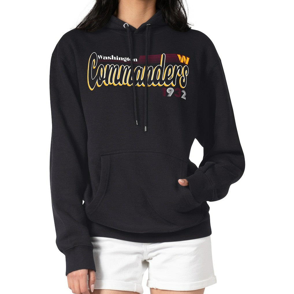 Washington Commanders Starter Women's Groovy Script Pullover Hoodie Black