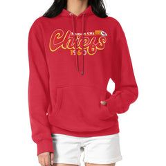 Kansas City Chiefs Starter Women's Groovy Script Pullover Hoodie Red
