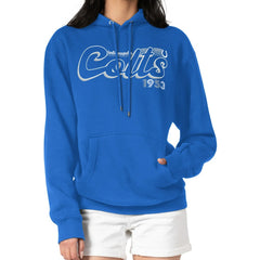 Indianapolis Colts Starter Women's Groovy Script Pullover Hoodie Royal