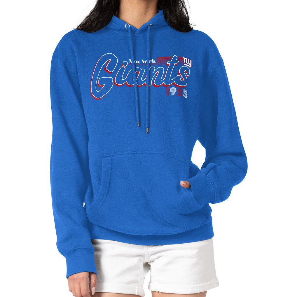 New York Giants Starter Women's Groovy Script Pullover Hoodie Royal