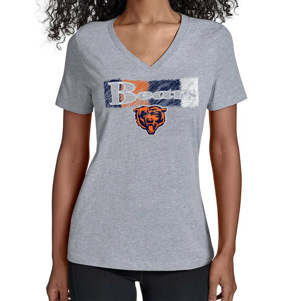 Chicago Bears Starter Women's Color Shading V-Neck T-Shirt Gray