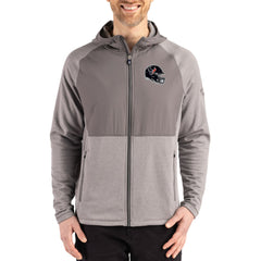 Houston Texans Cutter & Buck Peshastin Eco Fleece Recycled Raglan Full-Zip Tri-Blend Hybrid Jacket Heather Gray