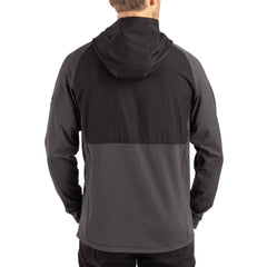 Tampa Bay Buccaneers Cutter & Buck Peshastin Eco Fleece Recycled Raglan Full-Zip Tri-Blend Hybrid Jacket Heather Black