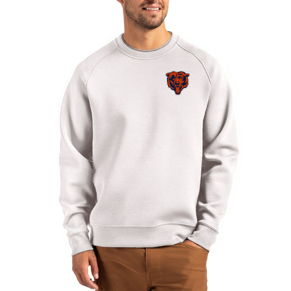 Chicago Bears Cutter & Buck Throwback Roam Recycled Raglan Pullover Sweatshirt Gray