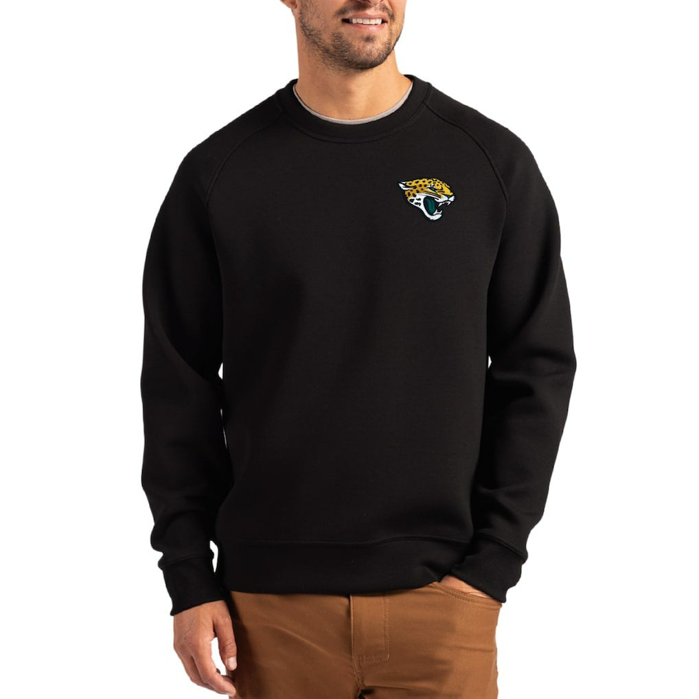 Jacksonville Jaguars Cutter & Buck Primary Logo Roam Recycled Raglan Pullover Sweatshirt Black